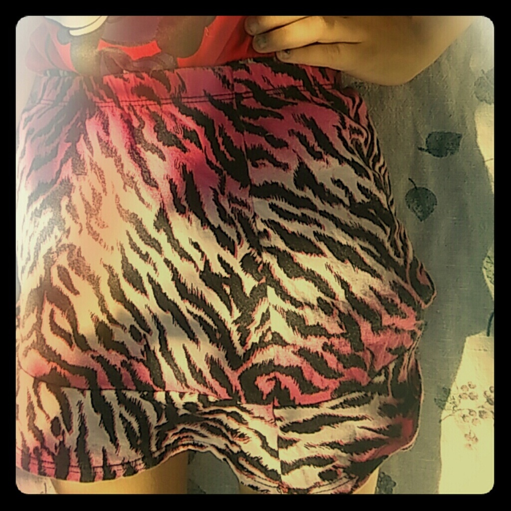 Pink Zebra Short Skirt
