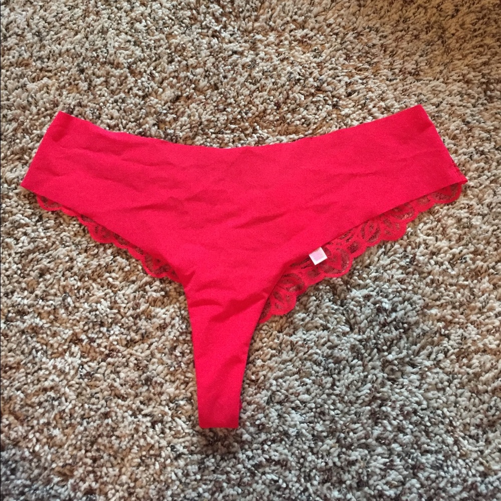 BRAND NEW VS PINK Red Lace Thong