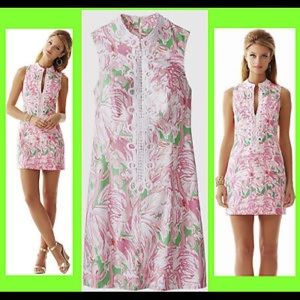 Lilly Pulitzer Alexa Flamingo Shift Dress 2 4 pink