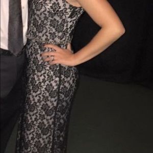 Black and Nude Lace Dress