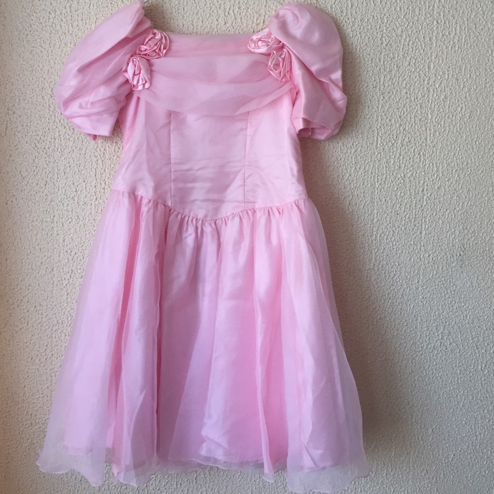Vintage. Tailor made, pink sheer dress.