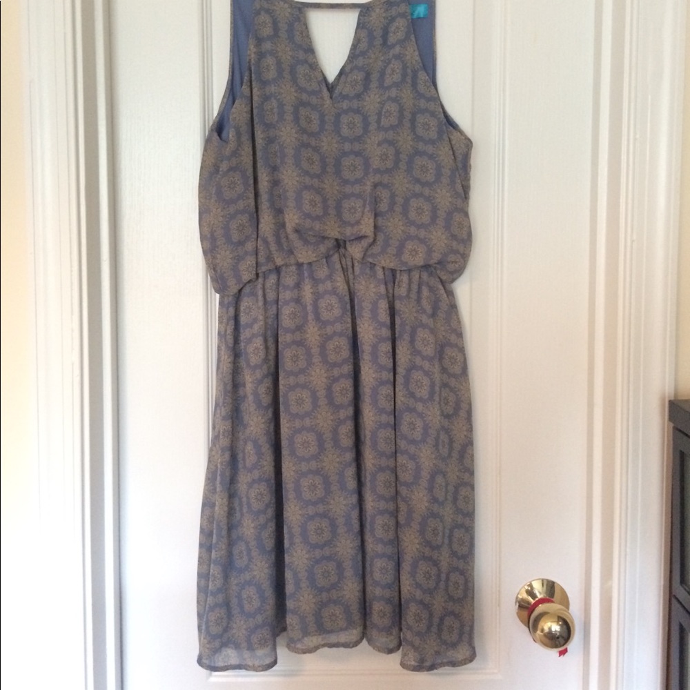 Patterned periwinkle dress