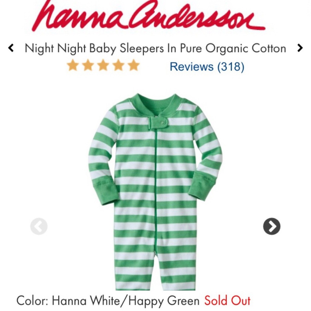 Hanna Andersson striped sleeper EUC 75/12-18mo