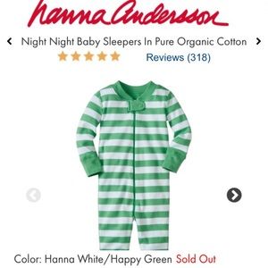 Hanna Andersson striped sleeper EUC 75/12-18mo
