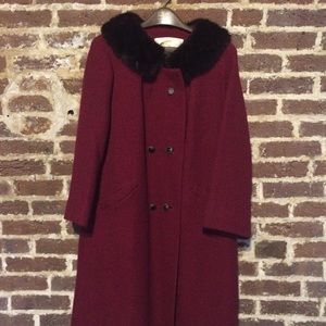 Vintage 50s/60s Swing Coat Fur Collar Medium Large