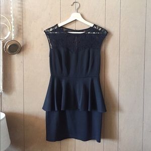 Black mini peplum dress