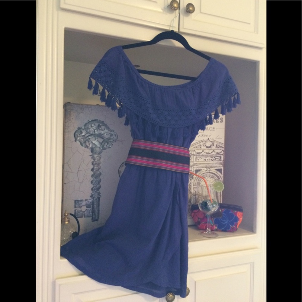 RIPCURL gauze off shoulder dress/tunic top