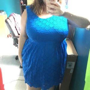 DEEP BLUE LACE DRESS