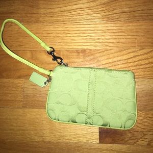 Green Coach Wristlet