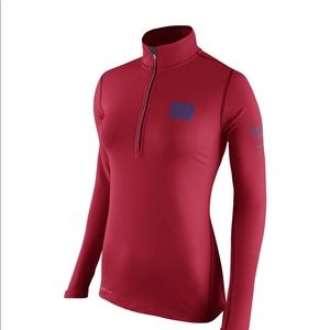 Nike Giants Women's Half Zip Red Tailgate Element