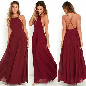 Lulus Mythical Kind of Love Wine Red Maxi Dress