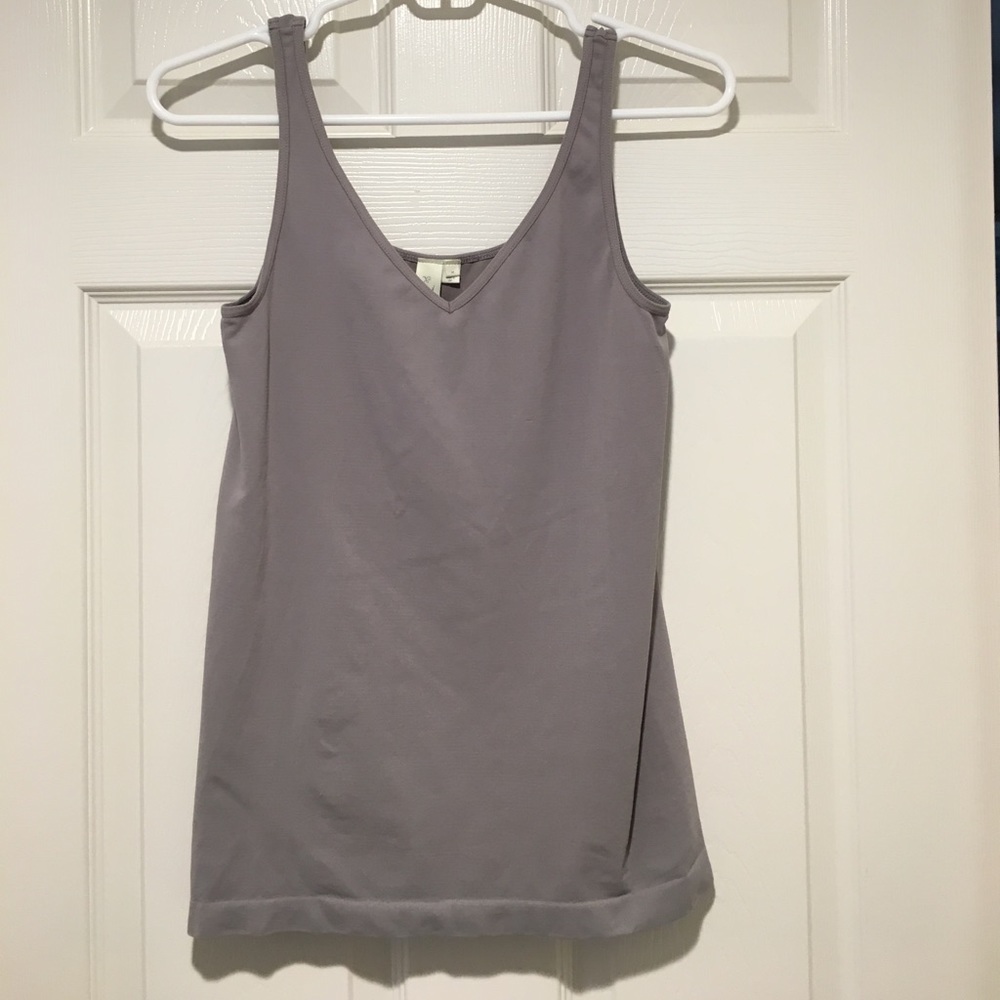 Anthropologie nylon / spandex grey tank medium