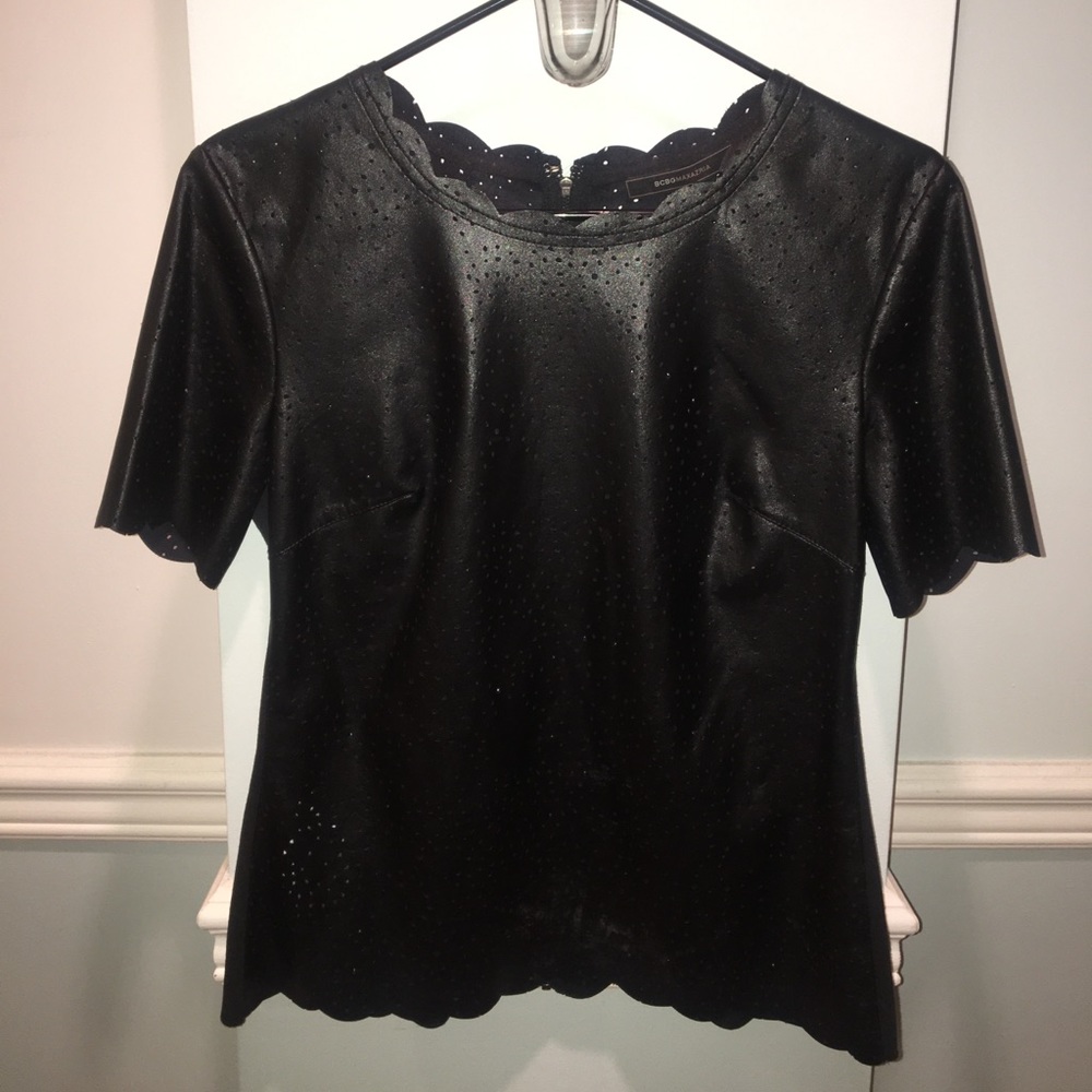BCBG leather top