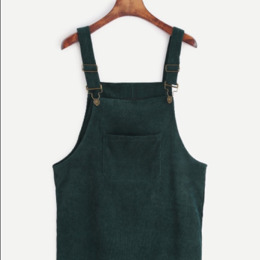 Faux suede overall dress