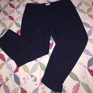 Merona Navy Blue Eyelet ankle pants sz 14