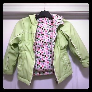 Girls reversible 4T fleece lined rain coat/jacket