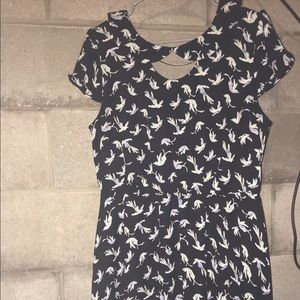 Lauren Conrad cocktail dress with birds