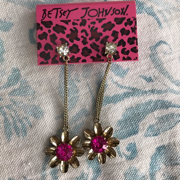 Betsey Johnson Jewelry - Betsey Johnson Flower Earrings, Bright Bloom!