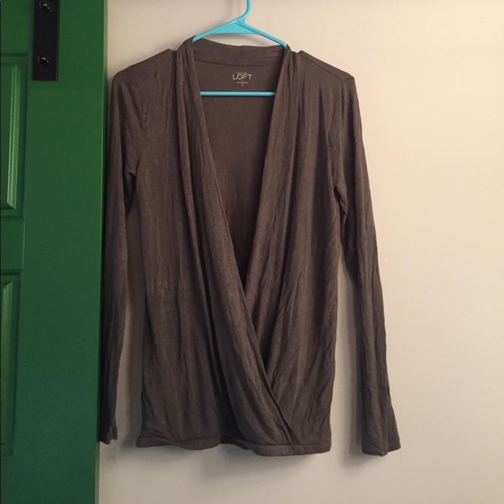 Olive green wrap shirt