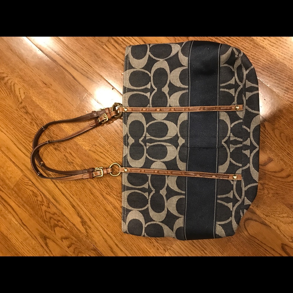 Coach denim tote