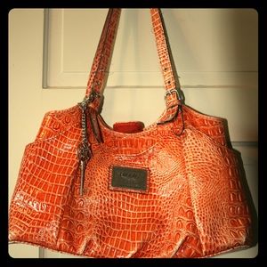 Nicole Miller Orange Tote Bag