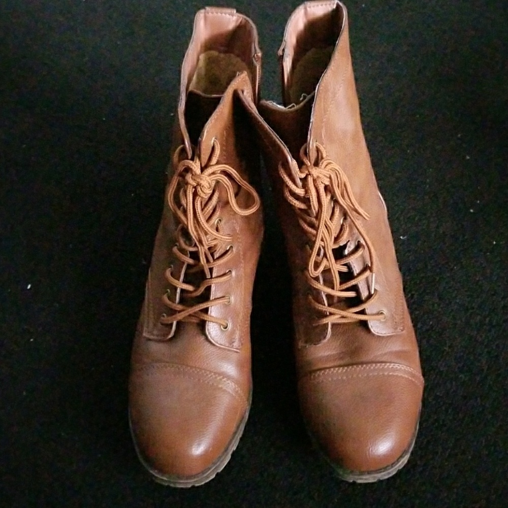 Cognac Bamboo Combat Boots