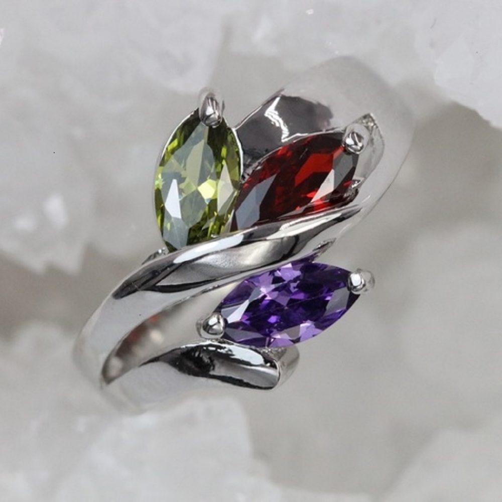 NEW ring multi-colored zirconia