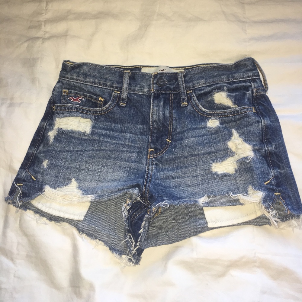 Hollister High Waisted Ripped Shorts