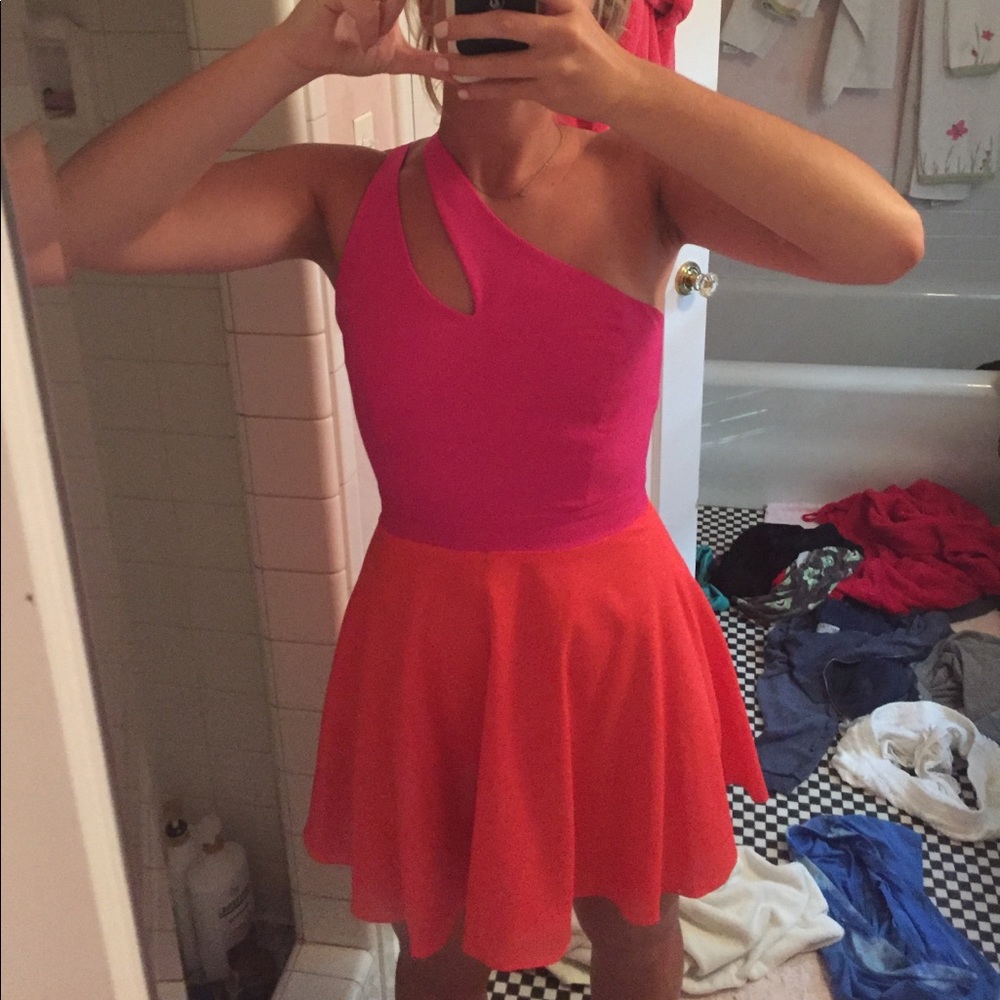 Naven hot pink and bright orange dress