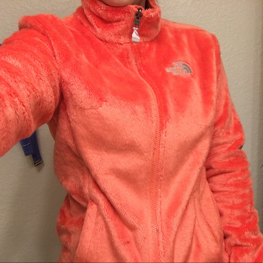Orange furry North Face