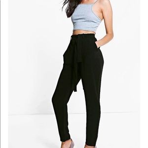 Petite Alice Tie Waist Tapered Trouser