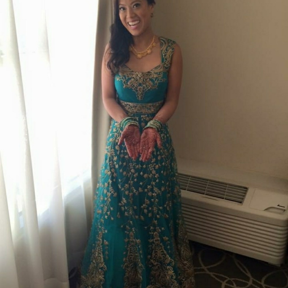 Indian teal gown