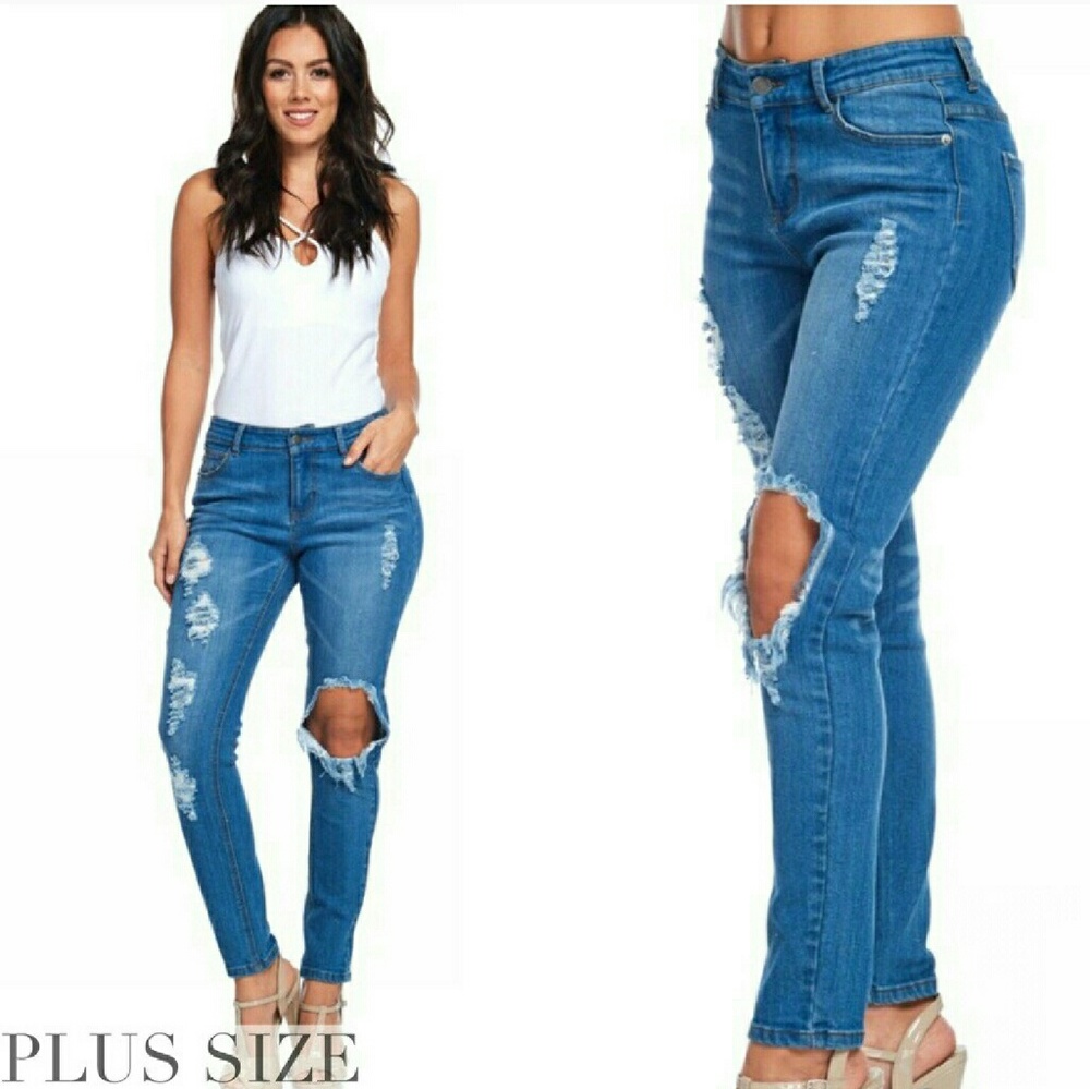 ▪️last 1▪️plus size destroyed denim▪️