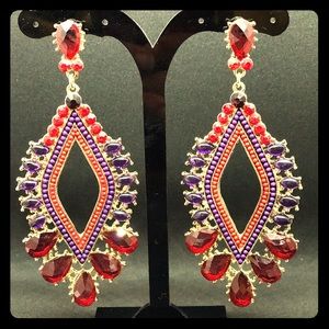 Purple an red chandler earrings