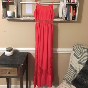 Peekaboo Mesh and Lace Maxi