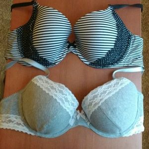 2 lightly lined VS demi bras 34DD