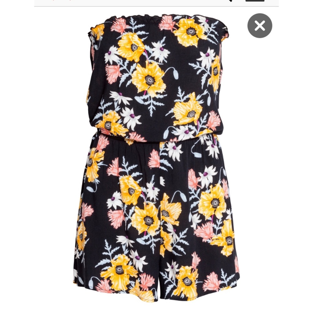 Floral strapless Jumpsuit Romper