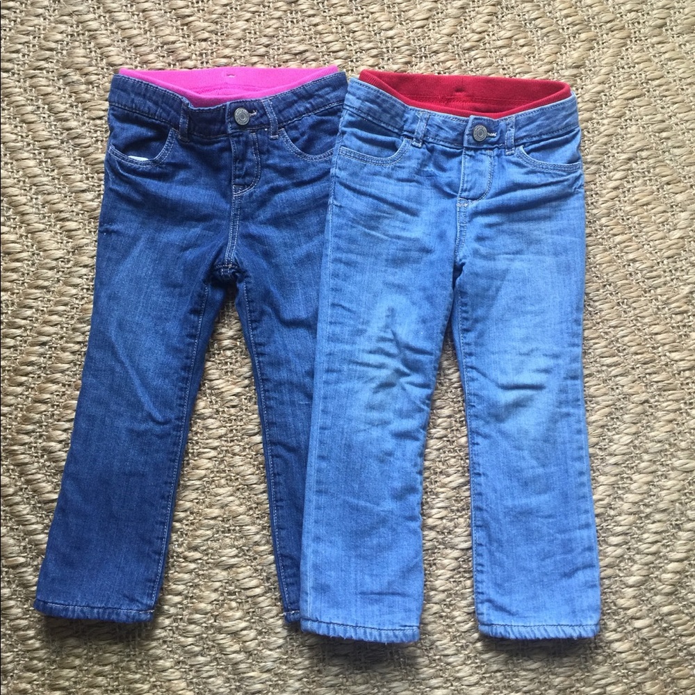 Two Pairs of 3T Fleece Lined Jeans