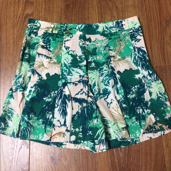 Anthropologie Eleveness Green Printed Skort - Picture 4 of 8