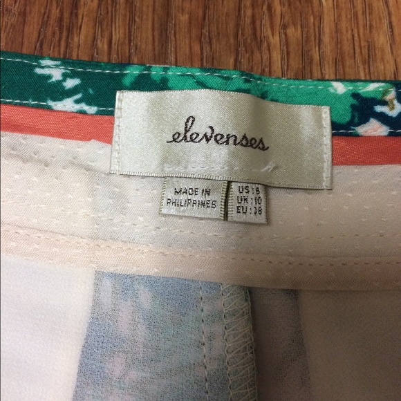 Anthropologie Eleveness Green Printed Skort - Picture 6 of 8