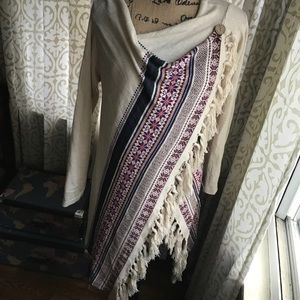 Long sleeve poncho sweater