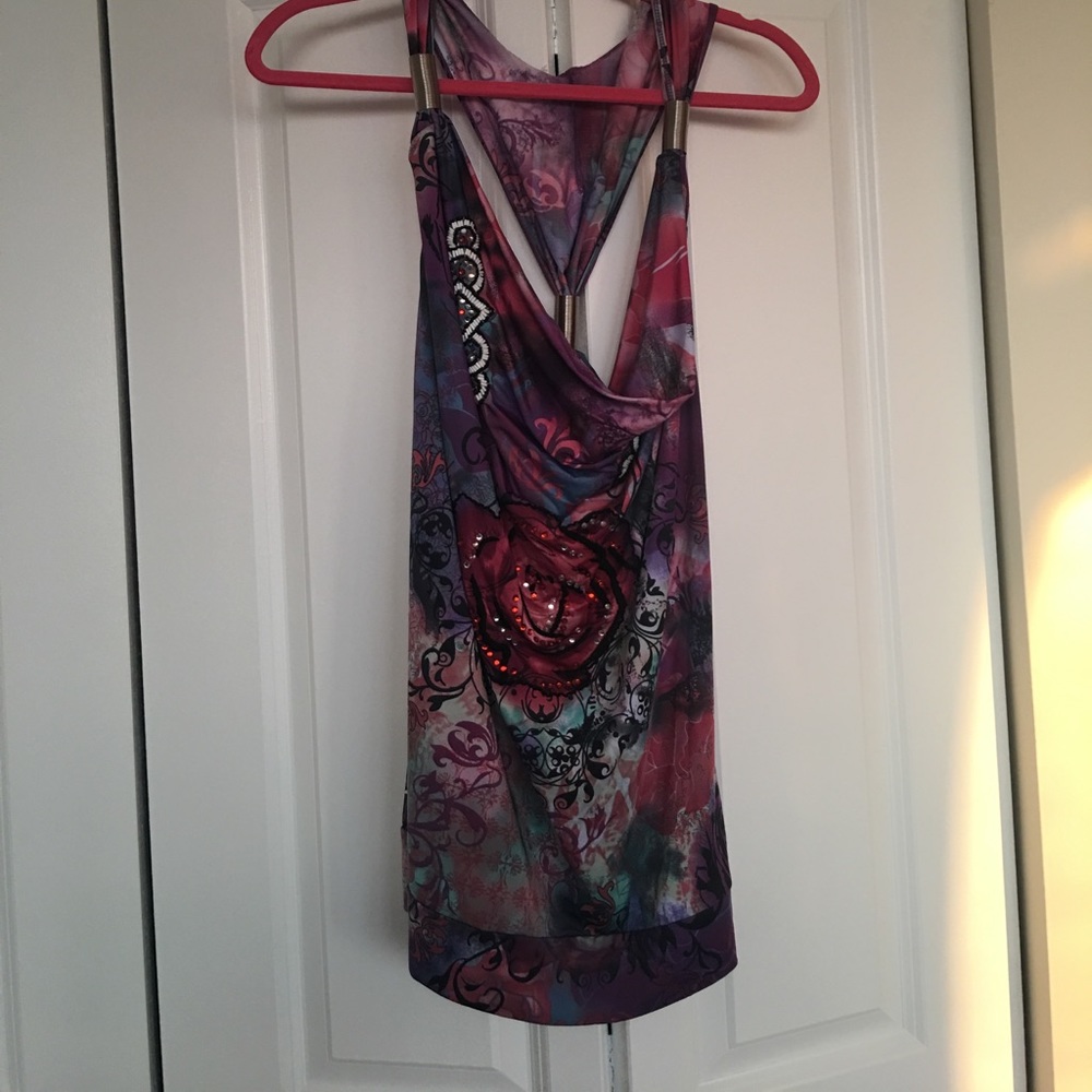 ❌SOLD❌ SPY beaded colorful tank top!