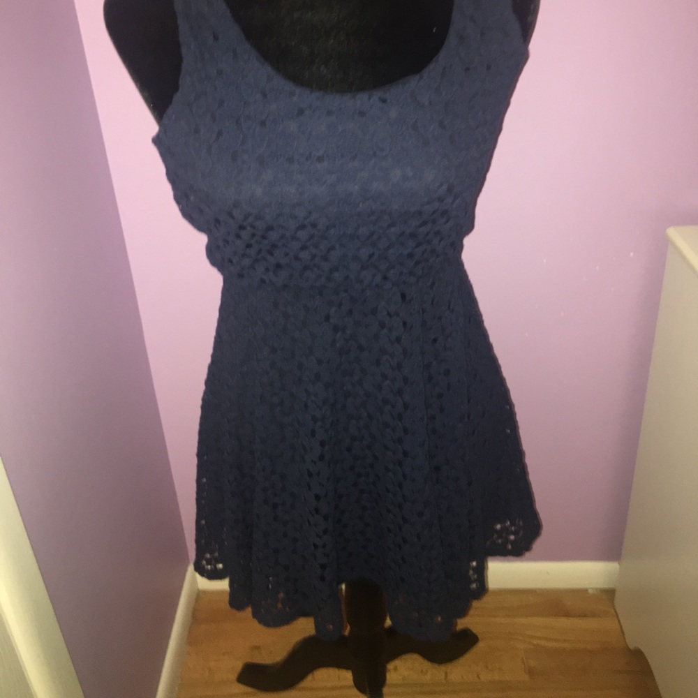 Navy blue knit dress