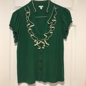 Anthropologie Odille 'Dew Point' green blouse