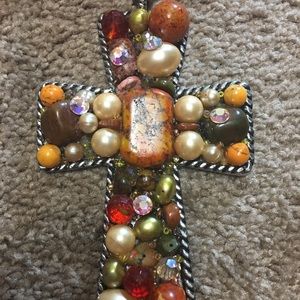 Beautiful handmade cross necklace with earrings.