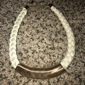 White and gold statement necklace