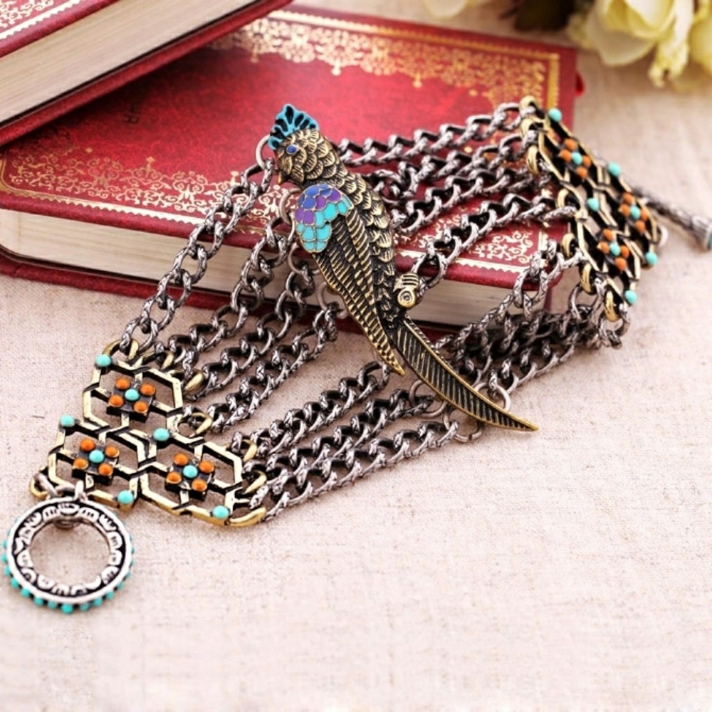 Boho hippie gypsy bird bracelet