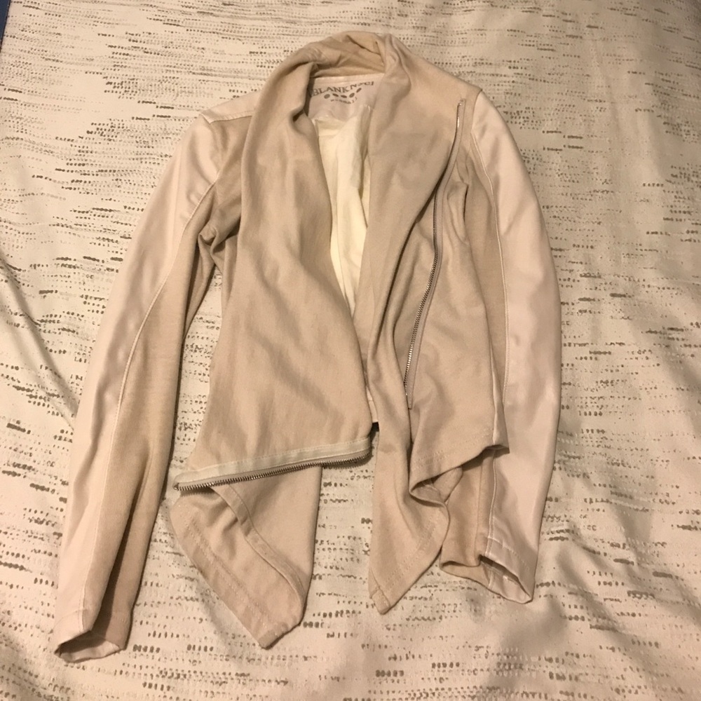 Beige Blank NYC half leather jacket