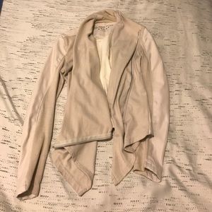 Beige Blank NYC half leather jacket
