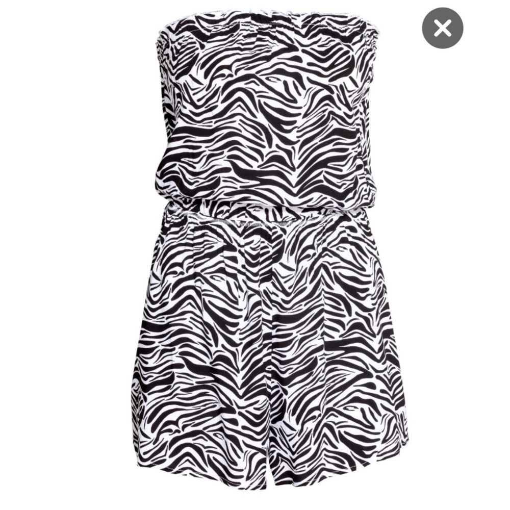 Zebra strapless Jumpsuit Romper